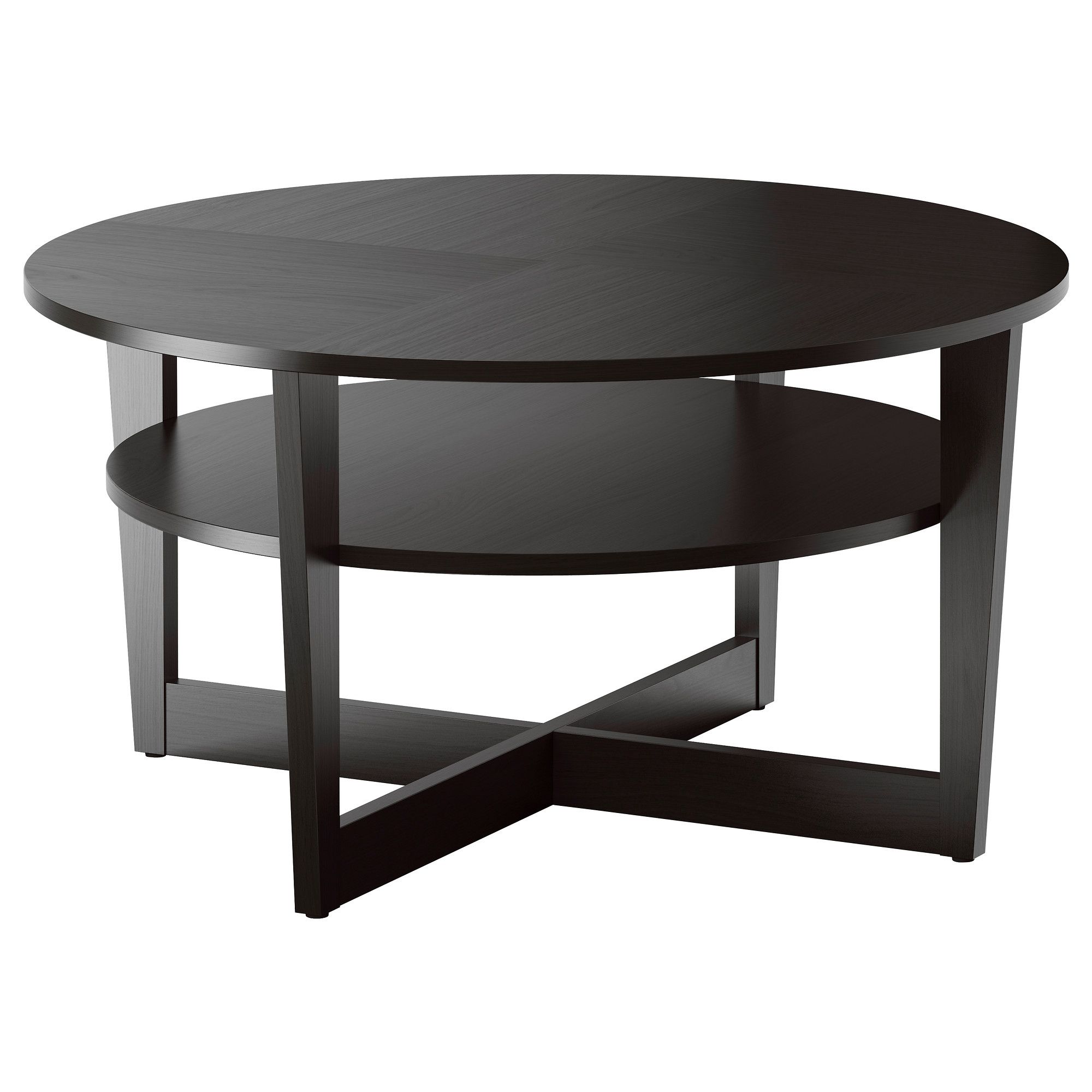 Vejmon Coffee Table Black Brown 90 Cm | Ikea Lietuva Regarding Full Black Round Coffee Tables (View 2 of 15)
