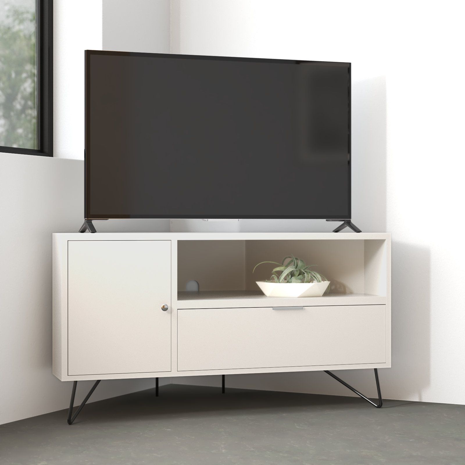 Wade Logan® Bayon 41'' Media Console & Reviews | Wayfair Inside Romain Stands For Tvs (View 14 of 15)