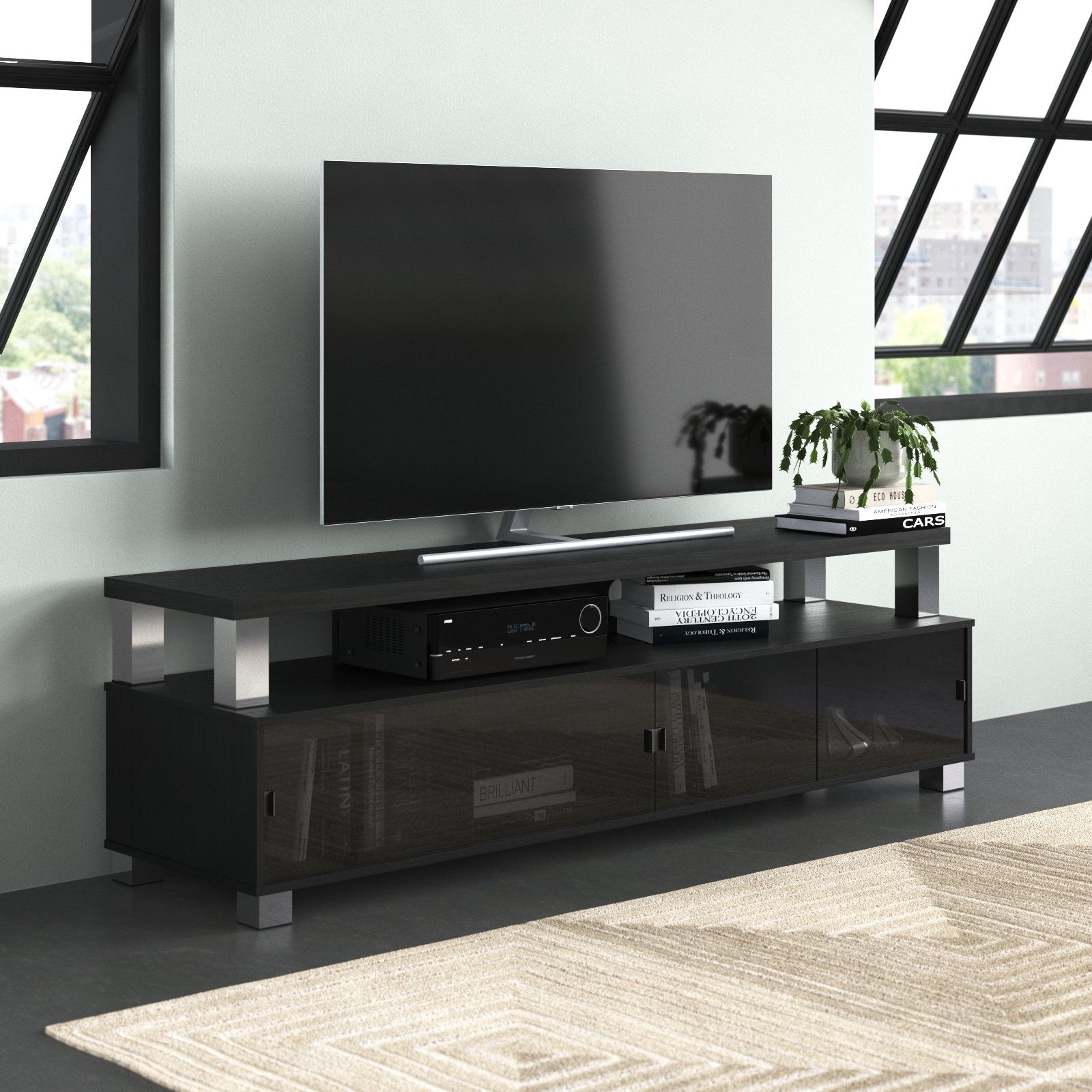 Wade Logan® Kendari Extra Wide Tv Stand For Tvs Up To 95" & Reviews |  Wayfair For Wide Entertainment Centers (View 8 of 15)