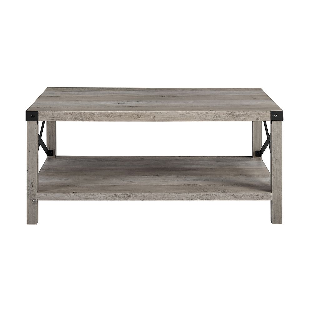 Walker Edison Rustic Farmhouse Wood Coffee Table Gray Wash Bbf40Mxctgw –  Best Buy Throughout Rustic Gray End Tables (View 9 of 15)