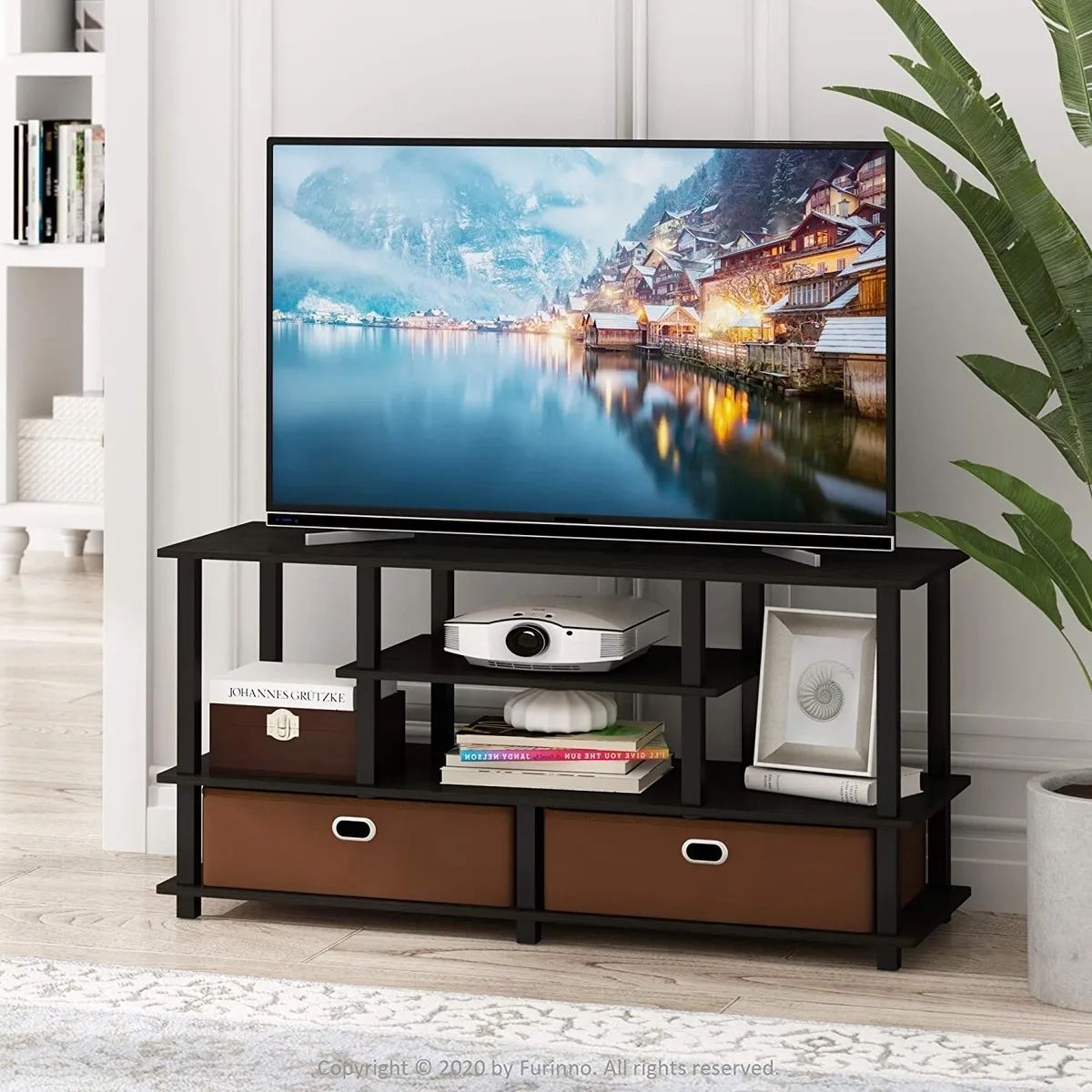 Wide Tv Stand Entertainment Center Narrow With Storage For 50 Inch Tvs  Bedroom | Ebay With Wide Entertainment Centers (Photo 1 of 15)
