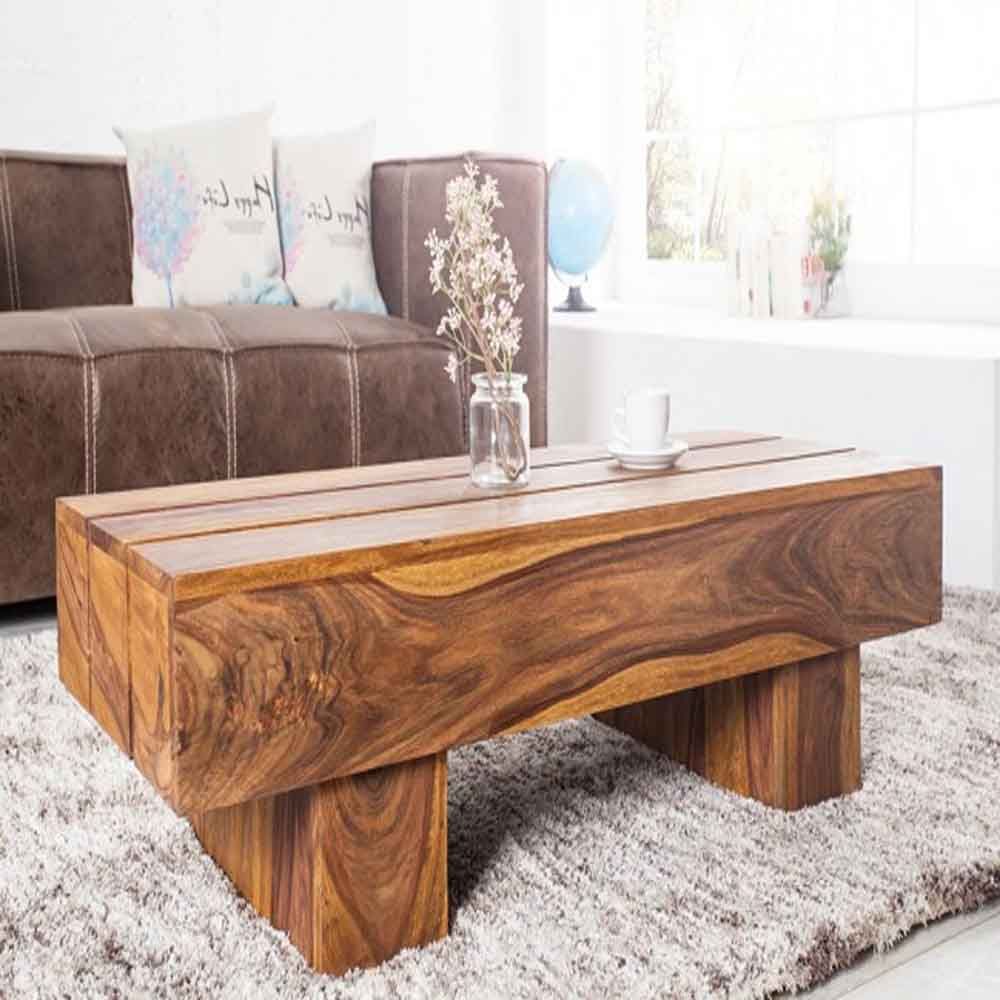 Wood Decor Thick Legs Coffee Table, Sheesham Wood – Furniture Store In  Perth Australia – Grab Best Deals Intended For Coffee Tables With Solid Legs (View 4 of 15)