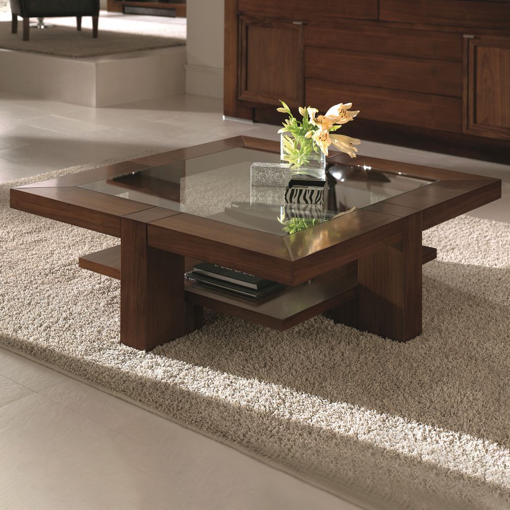 Wooden Square Coffee Table With Glass Top – Juliettes Interiors Intended For Glass Top Coffee Tables (Photo 4 of 15)