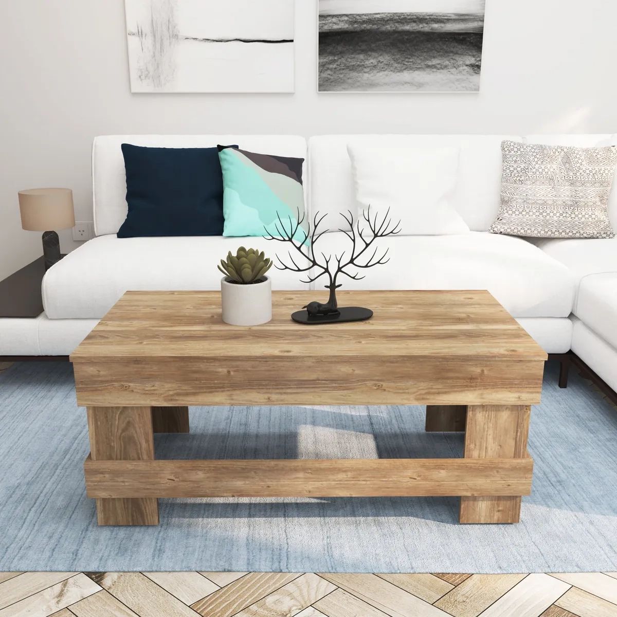 Woven Paths Reclaimed Wood Coffee Table, Natural | Ebay In Woven Paths Coffee Tables (View 10 of 15)