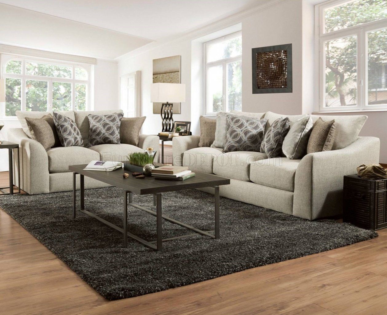 2 Piece Oversized Sofa & Loveseat Set In Espresso Micro Suede Inside 110" Oversized Sofas (View 11 of 15)