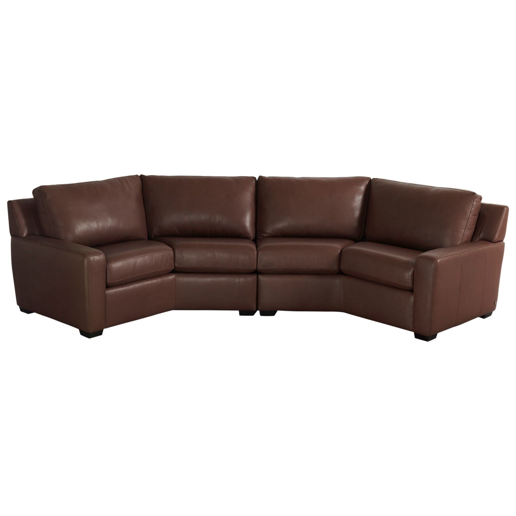 American Leather Lisben Contemporary Curved Sectional Sofa | Sprintz Regarding 130&quot; Curved Sectionals (View 3 of 15)