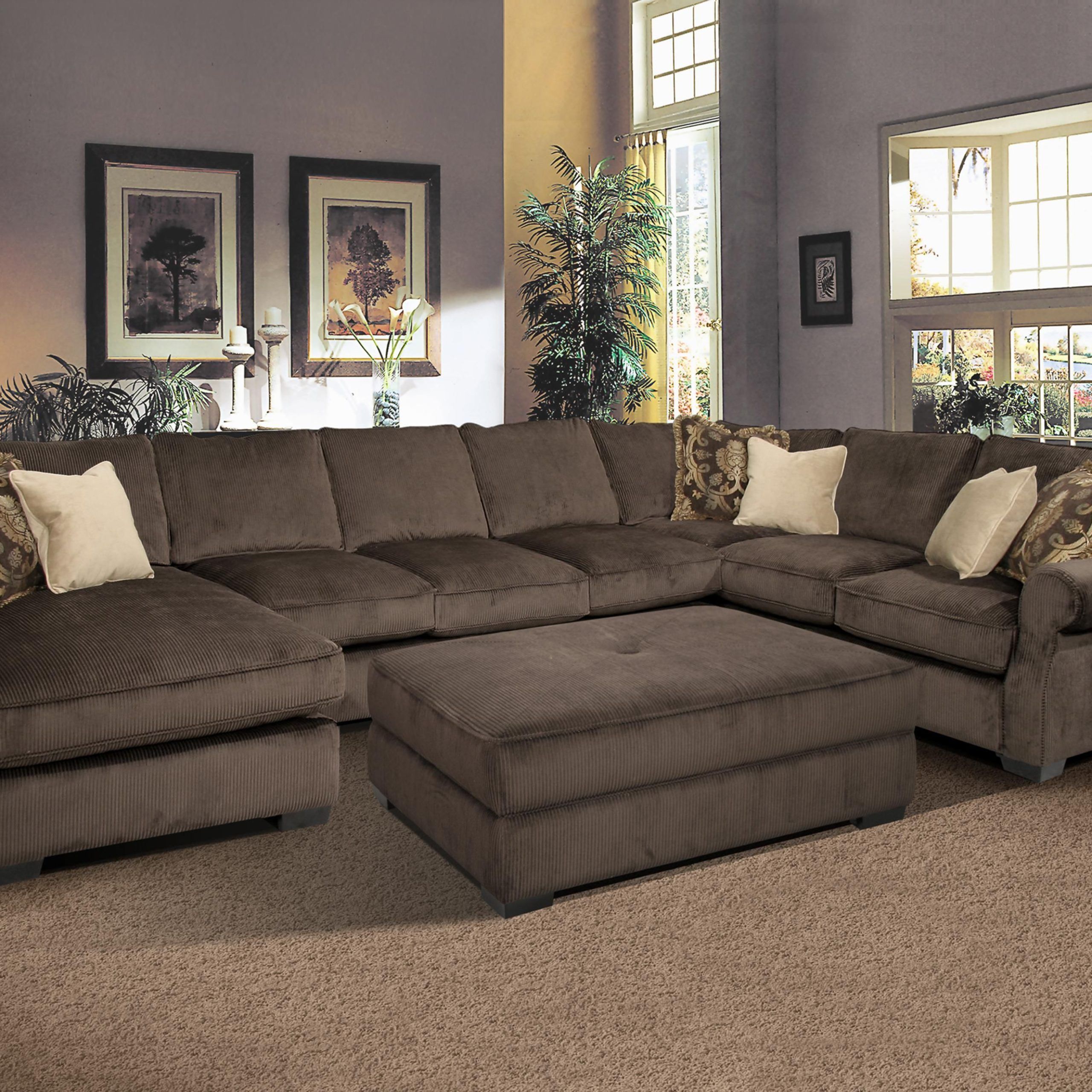 Furniture Elliot Fabric Microfiber 3 Piece Chaise Sectional Sofa In 104&quot; Sectional Sofas (View 11 of 15)