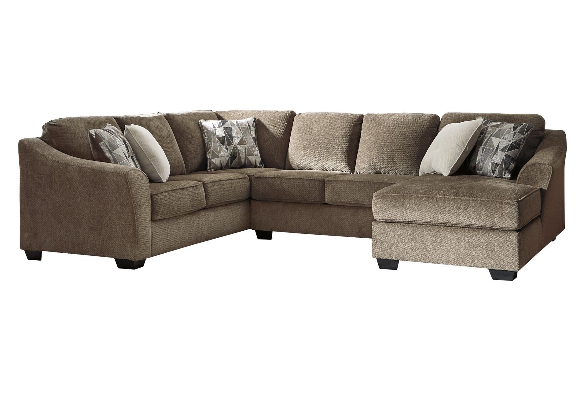 Graftin Teak 3 Piece 130" Sectional With Right Arm Facing Chaise | 3 With 130&quot; Curved Sectionals (Photo 6 of 15)