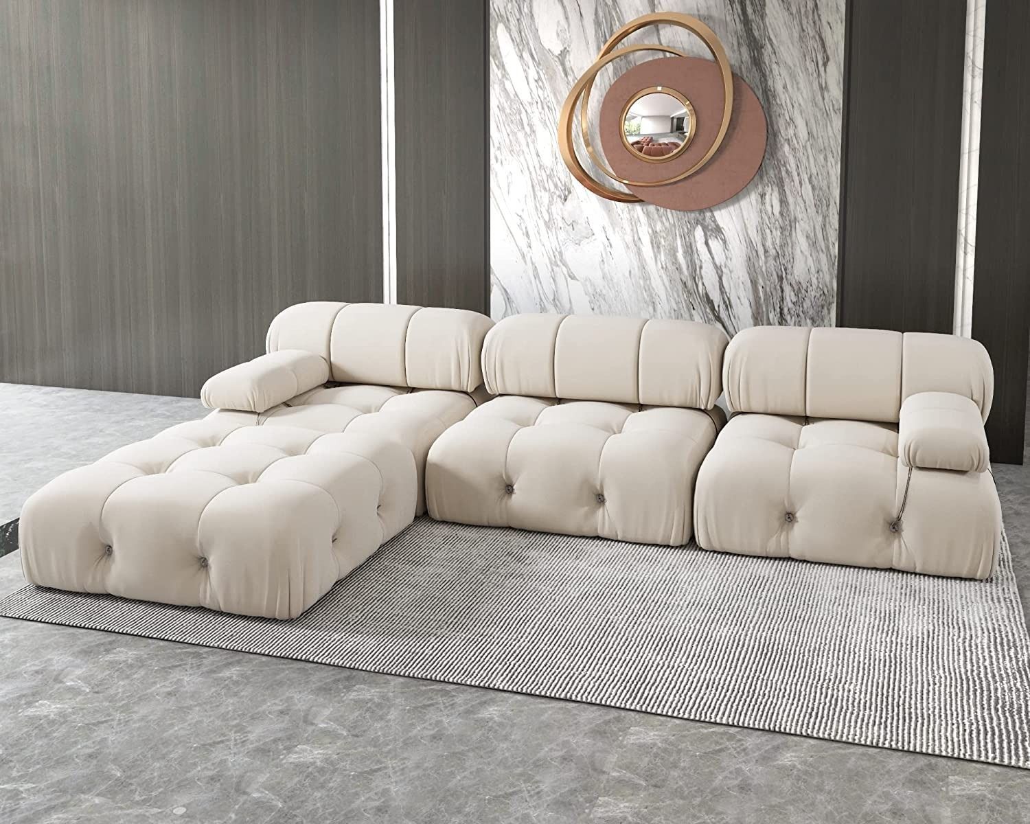 Jach 104" Convertible Modular Sectional Sofa, L Shaped Minimalist Inside 104&quot; Sectional Sofas (Photo 4 of 15)