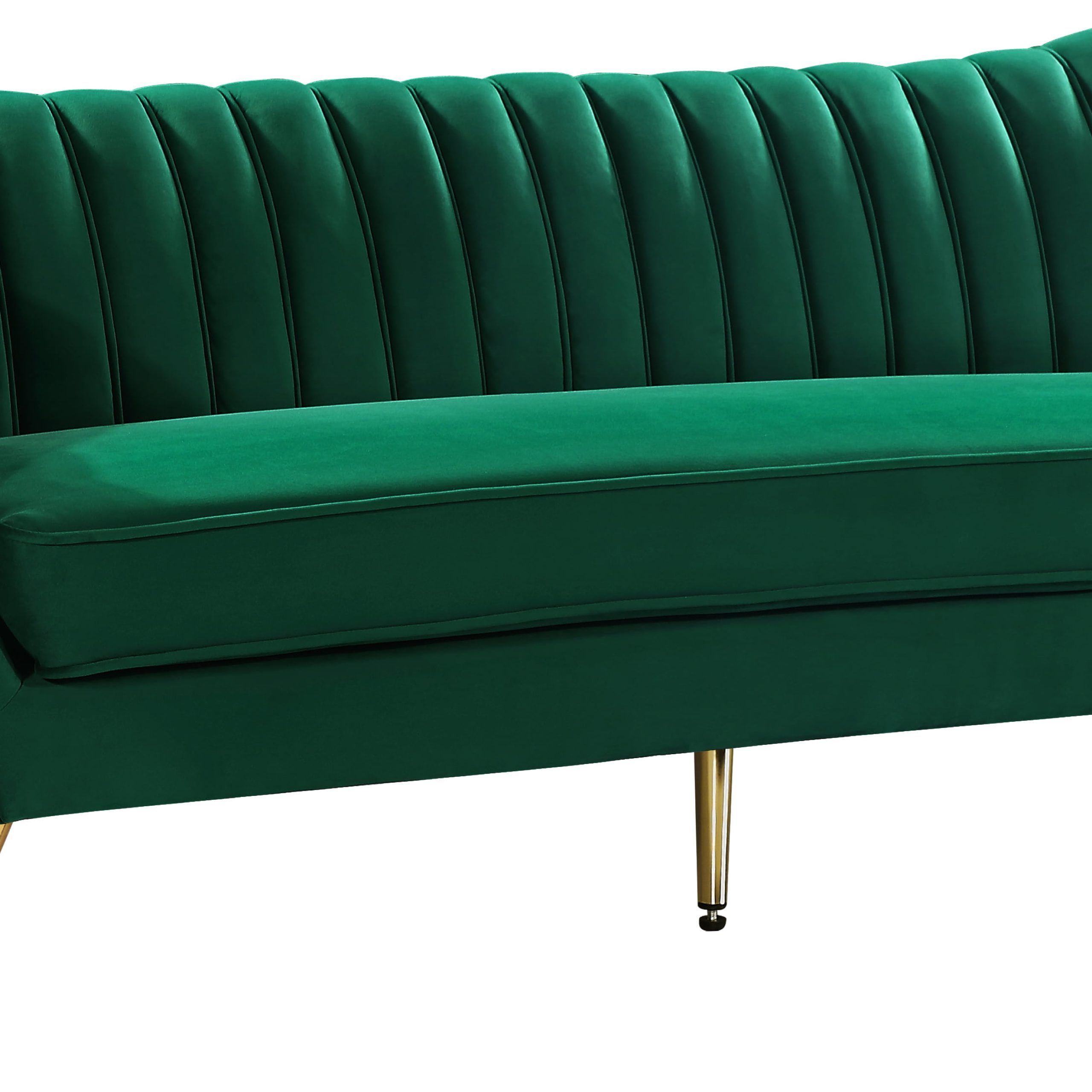 Margo Green Velvet Sofa Color:green Velvet,Style:contemporary – Walmart Inside 75&quot; Green Velvet Sofas (Photo 2 of 15)