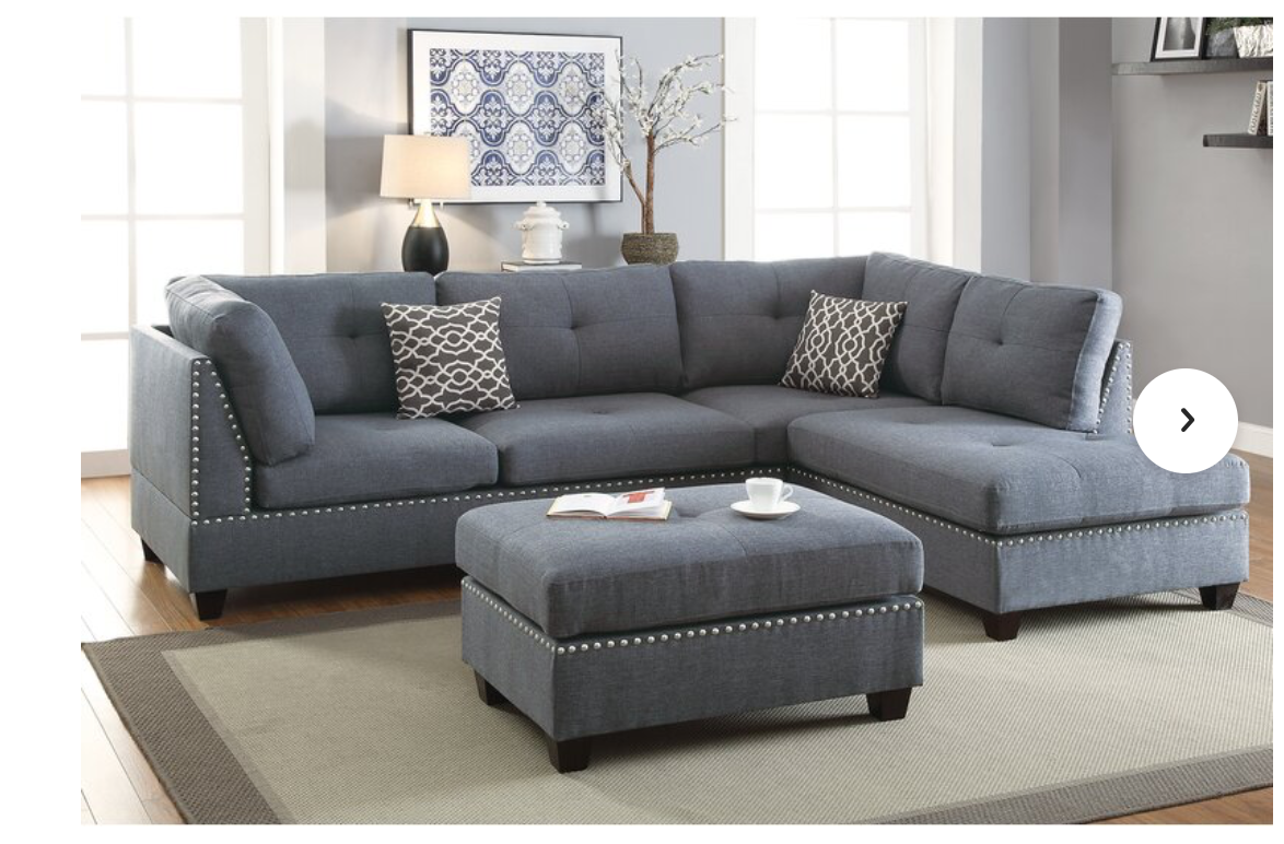 Milani 104" Wide Reversible Sofa & Chaise With Ottoman | Living Room With 104" Sectional Sofas (Photo 7 of 15)