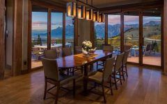 2017 Modern Rustic Dining Room With Large Glass Door
