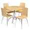 4 Seater Round Wooden Dining Tables With Chrome Legs
