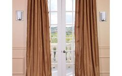 Top 25 of Flax Gold Vintage Faux Textured Silk Single Curtain Panels