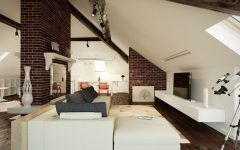 Attic Living Room with Sloped Ceiling