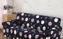 Black and White Floral Printed Loveseat Sofa