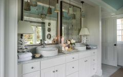 Cottage Bathroom Mirror Vanity and Cabinets