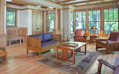 Earthy Craftsman Living Room With Light Oak Floors
