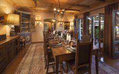 Gorgeous Wood Paneled Ceiling in Rustic Dining Room