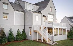 Gray and White Home Exterior With Second Floor Deck