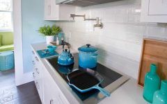 High Tech Kitchen Cooktop With Glass Tile Backsplash