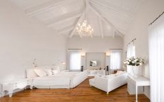 Large White Bedroom with Vinyl Flooring