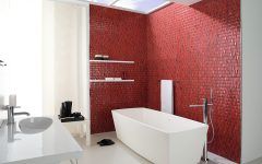 Minimalist Bathroom with Decorative Ceramic Wall