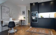 Minimalist Kitchen and Dining Area Combination for Apartment
