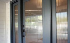 Modern Custom Slate Entryway Sliding Door With Frosted Glass