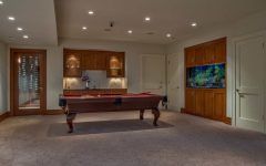Modern Neutral Game Room With Built in Cabinet Fish Tank