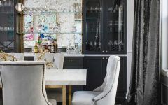 Velvet Curtain for Gray and White Art Deco Dining Room