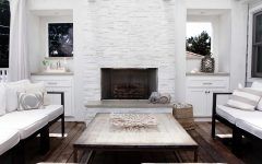 White Outdoor Space With Fireplace