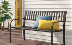The 25 Best Collection of Alvah Slatted Cast Iron and Tubular Steel Garden Benches