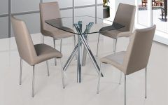 2024 Latest Round Black Glass Dining Tables and 4 Chairs