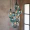 Turquoise Blown Glass Chandeliers