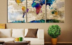 20 Best Collection of Map Wall Artwork