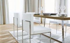 20 Ideas of White Leather Dining Chairs