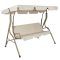 2-Person Outdoor Convertible Canopy Swing Gliders With Removable Cushions Beige