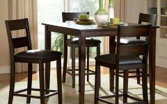 2024 Latest Biggs 5 Piece Counter Height Solid Wood Dining Sets (Set of 5)