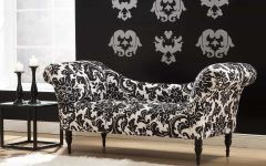 Black and White Modern Floral Patterned Sofa