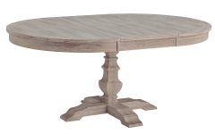 25 Inspirations Gray Wash Benchwright Pedestal Extending Dining Tables