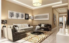 Brown White Colour Combination Contemporary Living Room
