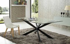 25 Best Collection of Glass Dining Tables With Metal Legs