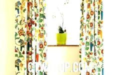 25 Ideas of Window Curtains Sets With Colorful Marketplace Vegetable and Sunflower Print