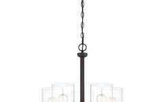 15 Collection of Satin Brass 27-Inch Five-Light Chandeliers