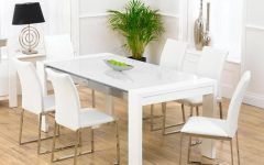 20 Collection of White Dining Tables and 6 Chairs