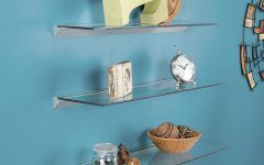 15 Ideas of Clear Glass Floating Shelves
