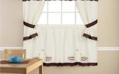 25 Collection of Embroidered 'Coffee Cup' 5-Piece Kitchen Curtain Sets