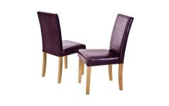 2024 Latest Purple Faux Leather Dining Chairs