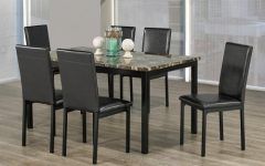 Faux Marble Finish Metal Contemporary Dining Tables